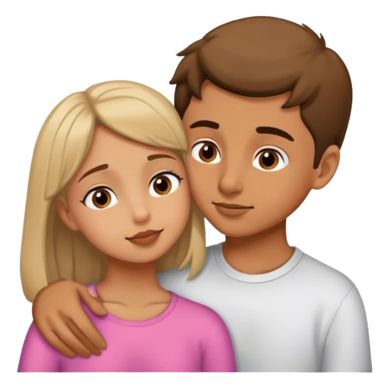 A boy and girl nuzzling noses sticker