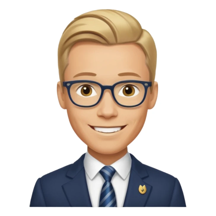 realistic Alexander Stubb, ruler of Finland sticker