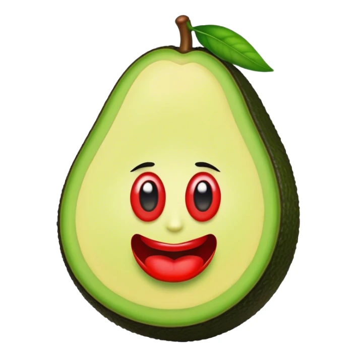 Aguacate con labios grandes y pestañas largas sticker