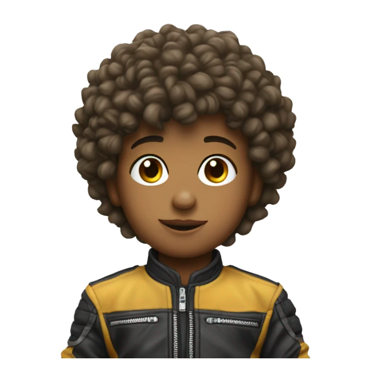 little short boy with perm on  dirtbike novhelmet sticker
