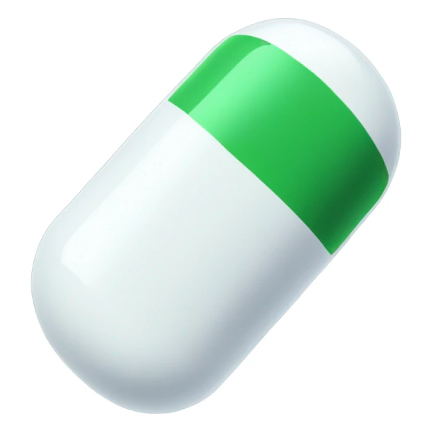 single green and white medicine pill sticker
