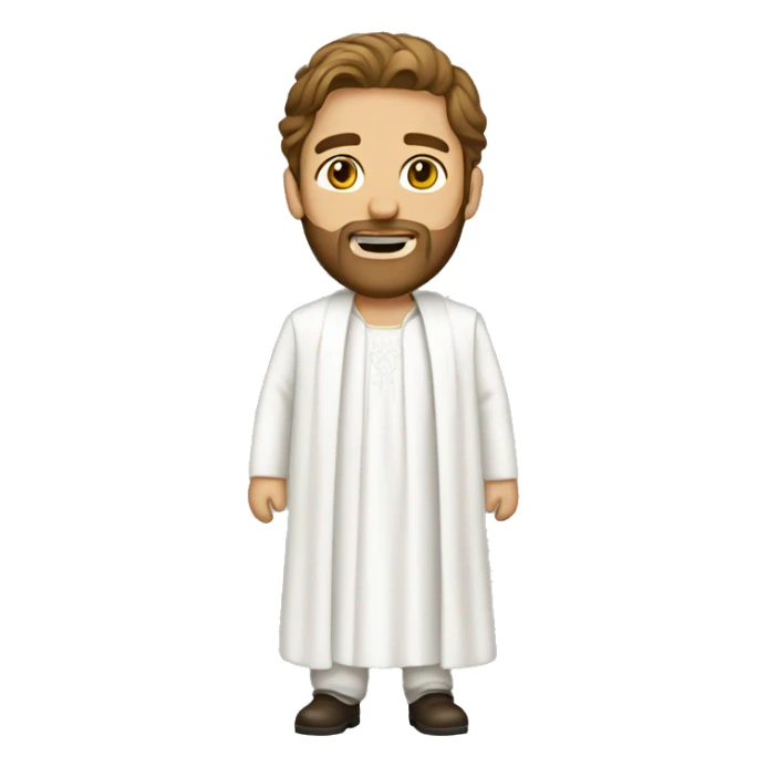 Guy with white gown , brown hair and beard  sticker