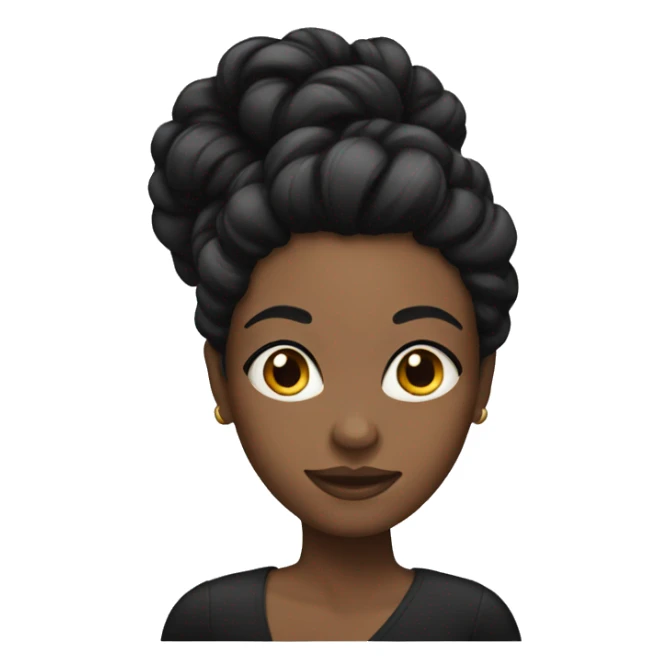 Black woman with black hair updo sticker