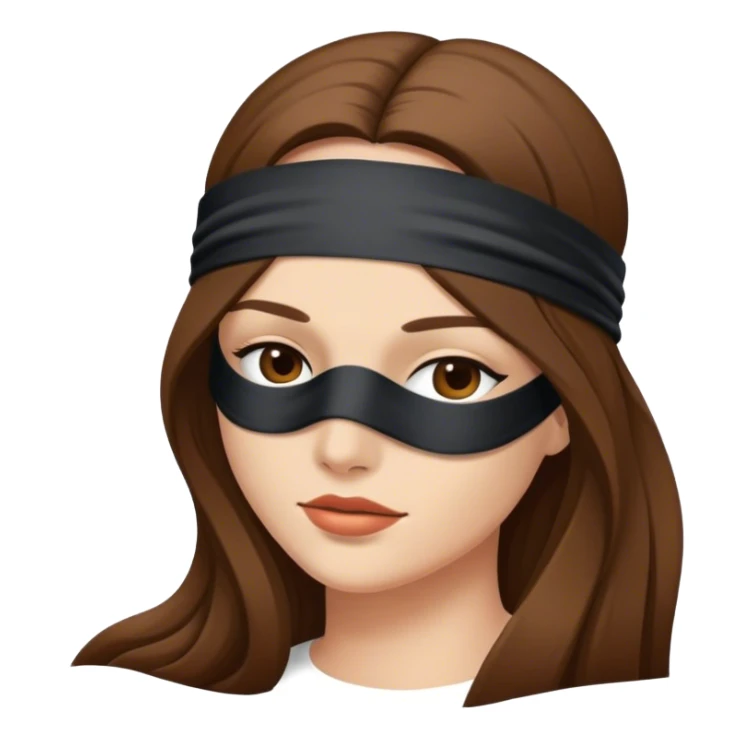 Woman with Long Brown hair blindfolded sticker