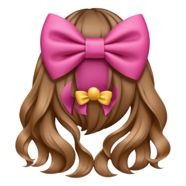 hair from behind with a pink bow sticker
