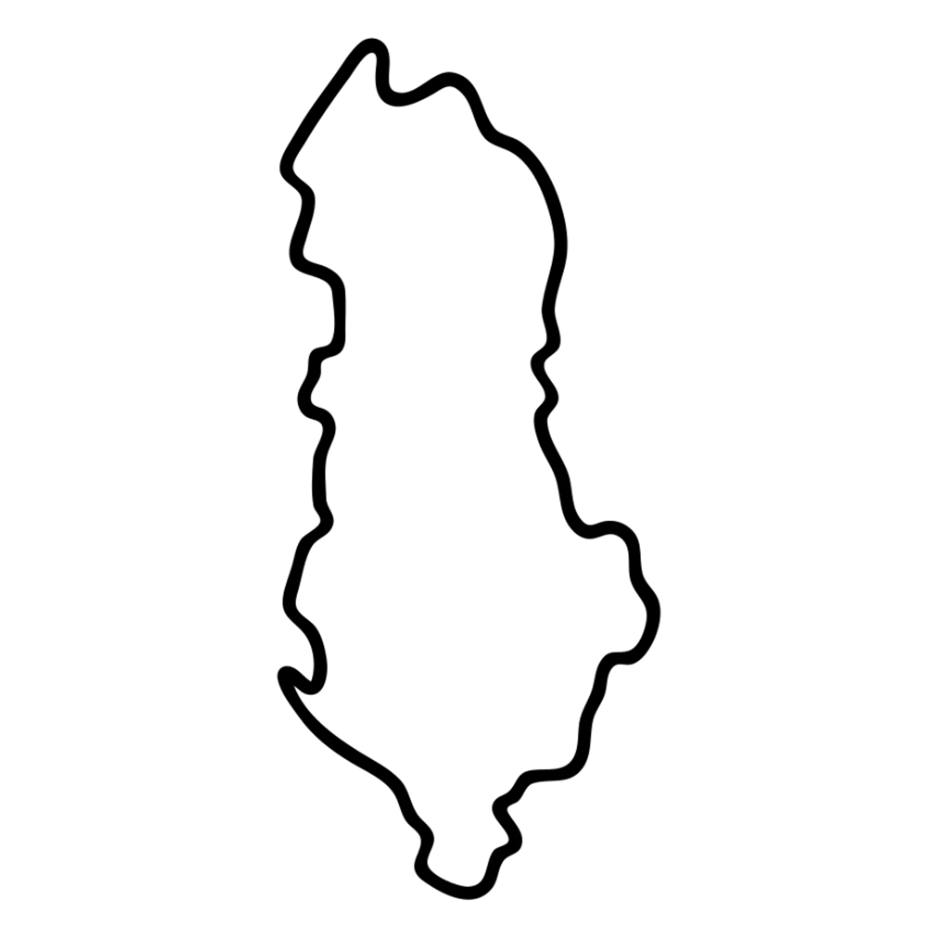 map of Albania, minimal style sticker