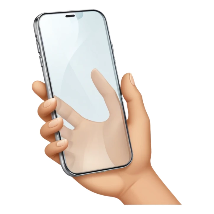 hands holding a transparent glass smartphone sticker