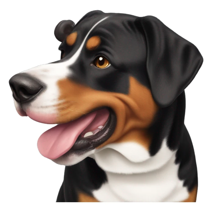 swiss mountain dog smiling with tongue out sticker