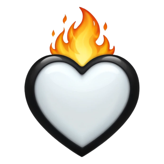 ❤️‍🔥 .. make the red heart white and flame to black. The structure should be as it is sticker