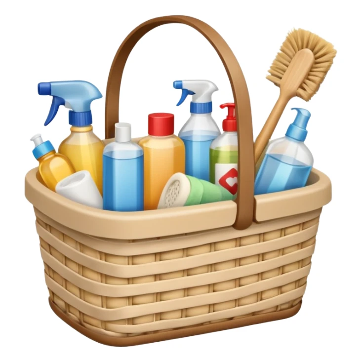 cleaning basket with nuteral color sticker