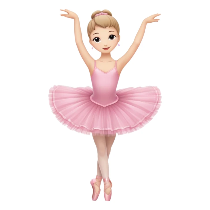 graceful ballerina in pink tutu in dancing pose sticker