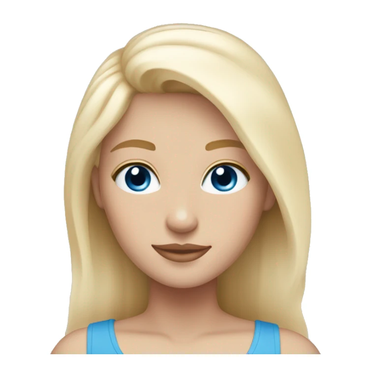 light pink soft blonde girl light white skins blue eyes  sticker