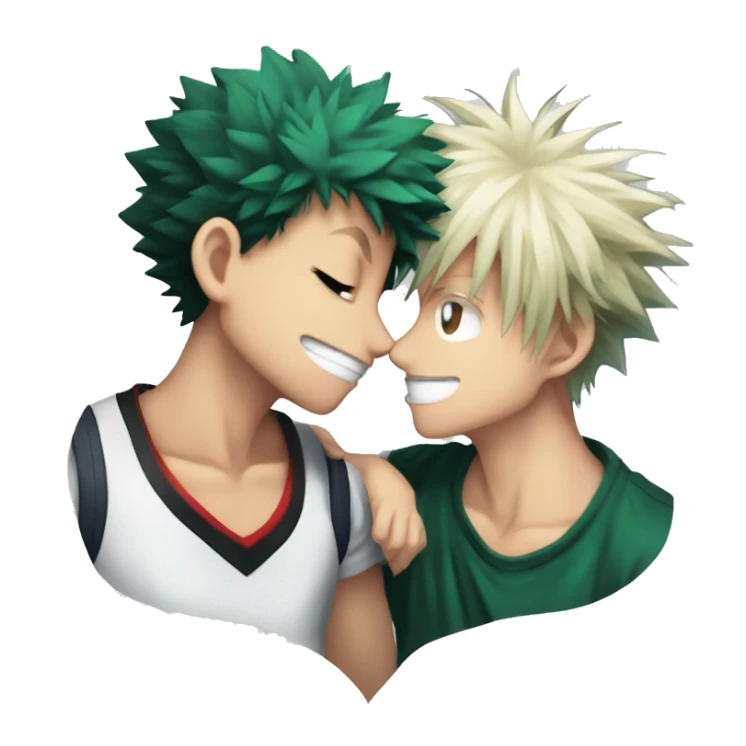 Katsuki Bakugo kissing Izuku Midoriya sticker