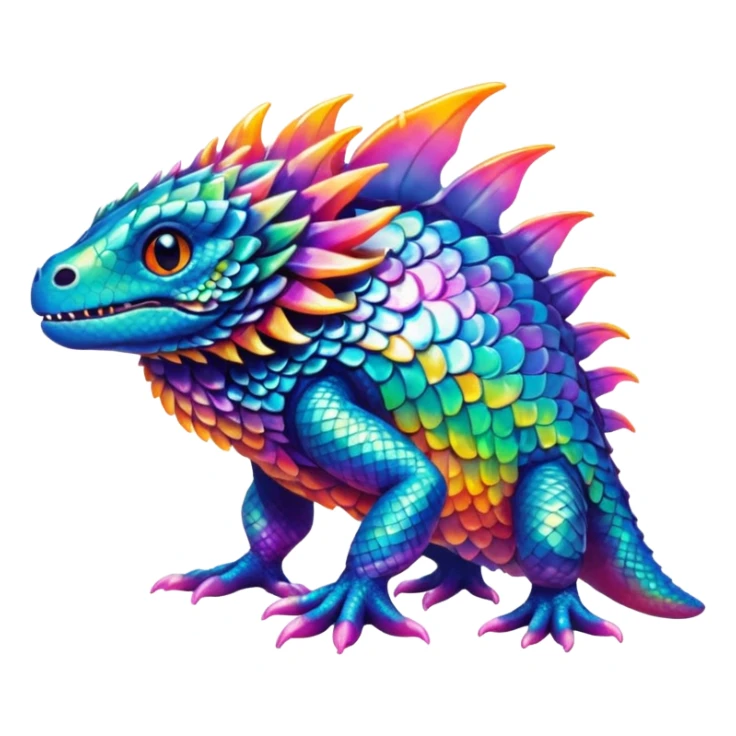 Colorful splash-marked La Creatura fantasy creature  sticker
