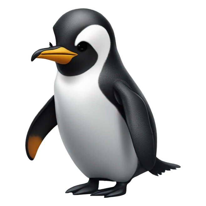 penguin on rock wings spread out hear facing up eyes CLOSED sticker
