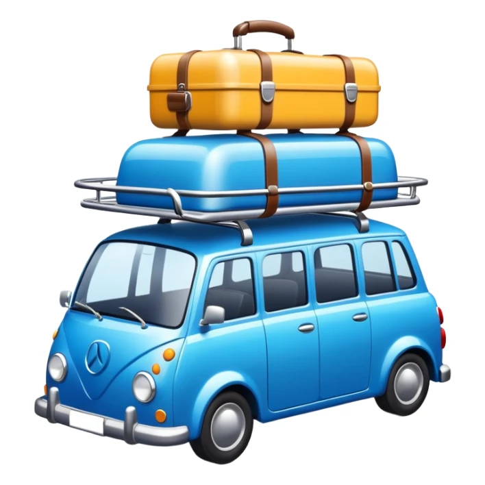 Road trip car with roof luggage rack sticker