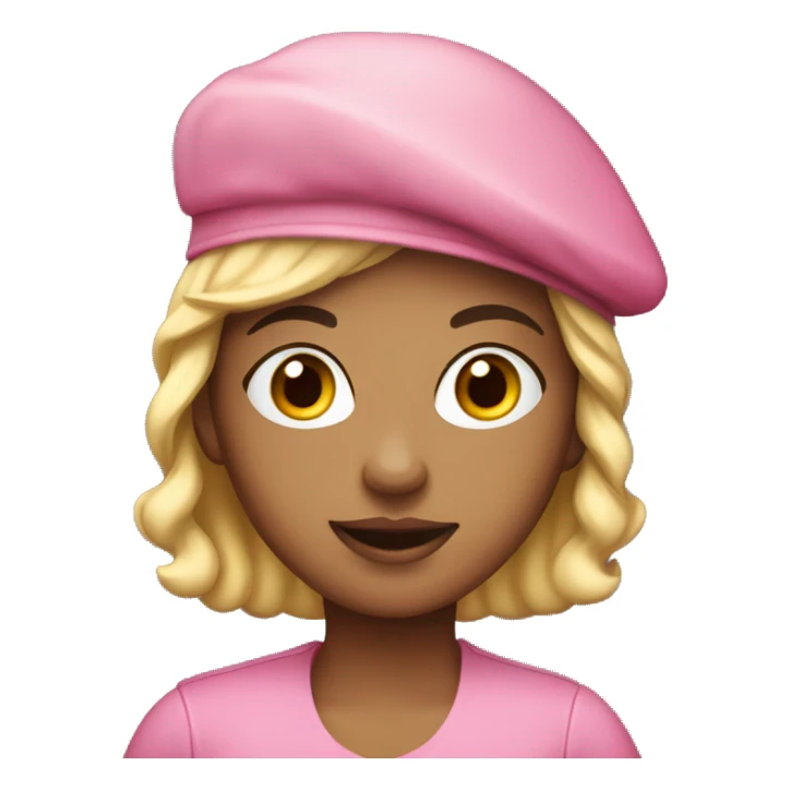 fair race girl artist in a pink beret sticker