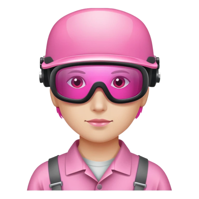 protective welding glasses with pink lenses, frameless design, safety eyewear with bright pink tinted lenses sticker