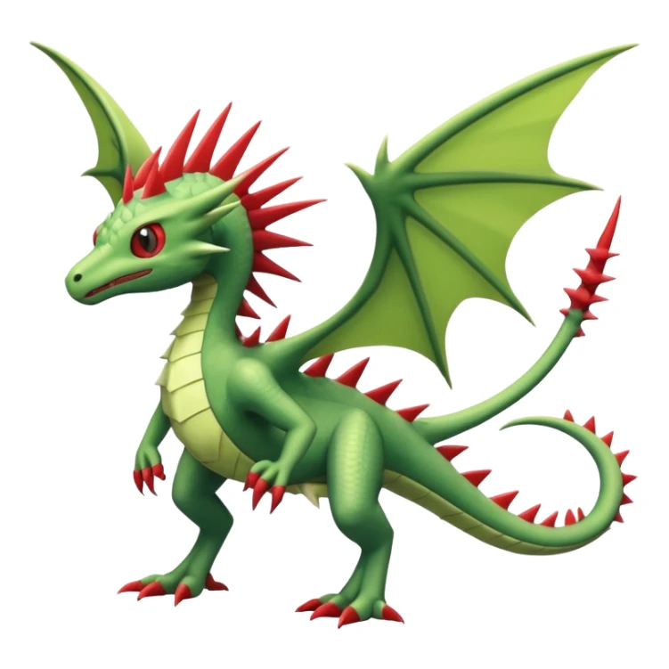 edgy cool badass spiky Winged Helioptile-Amaura-Flygon-Fakémon-hybrid-creature (full body)  sticker