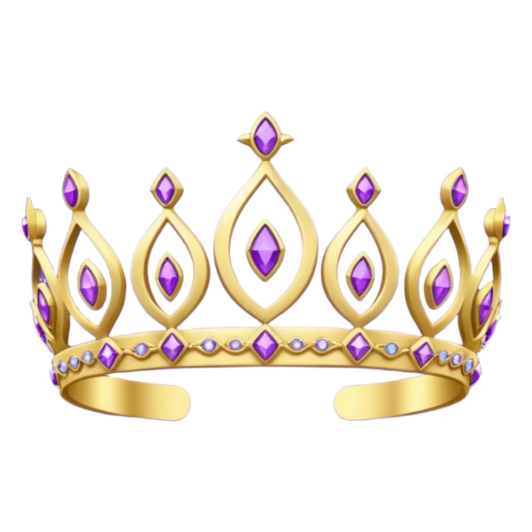 gold headband tiara with purple diamonds sticker