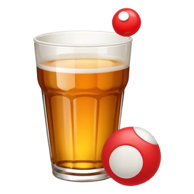 Generami l’emoji di un bicchiere da beer pong con una pallina accanto sticker