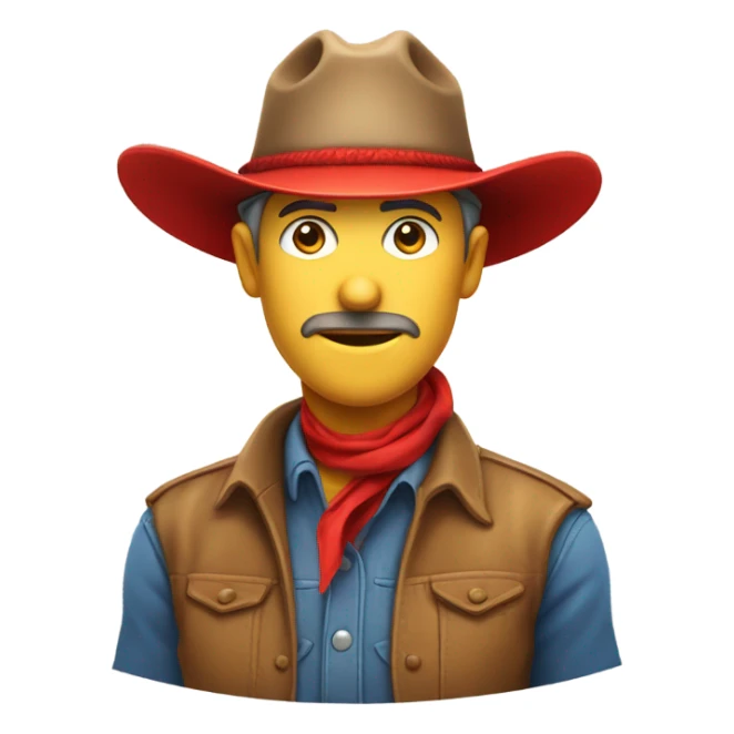 Mix two emoji : cowbow face and access forbidden emojis sticker