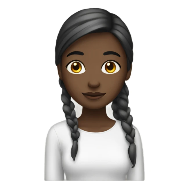 Straight head girl who color color is black sticker