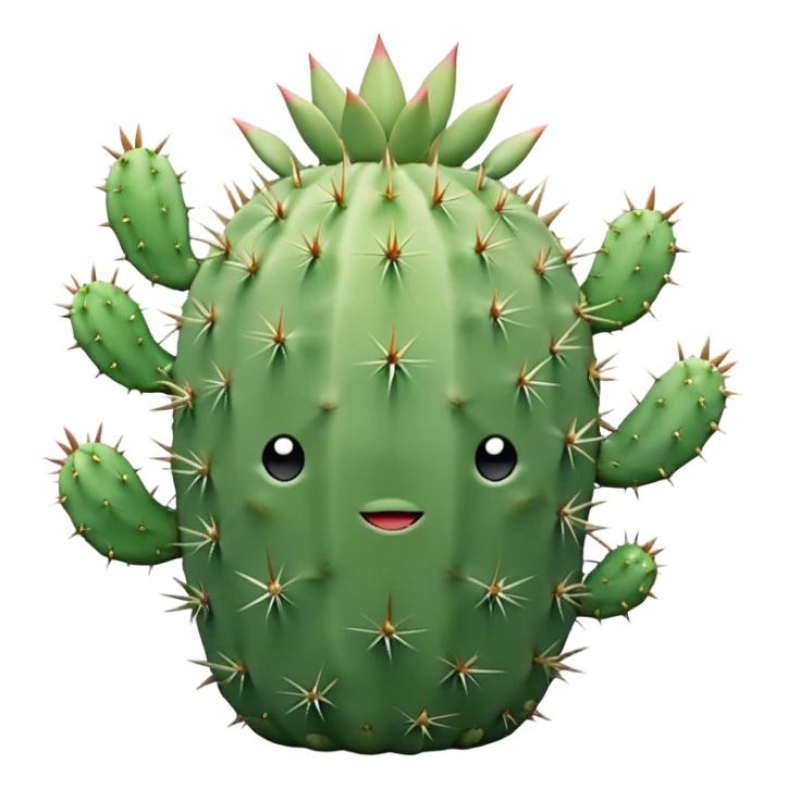 Pastel green cactus with a tiny pastel tuna sticker