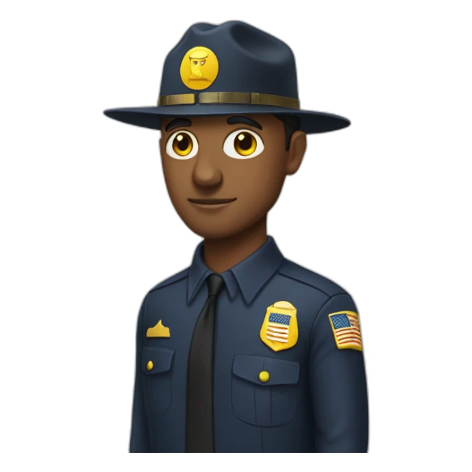 man with yellow "FBI" letters on his cap sticker