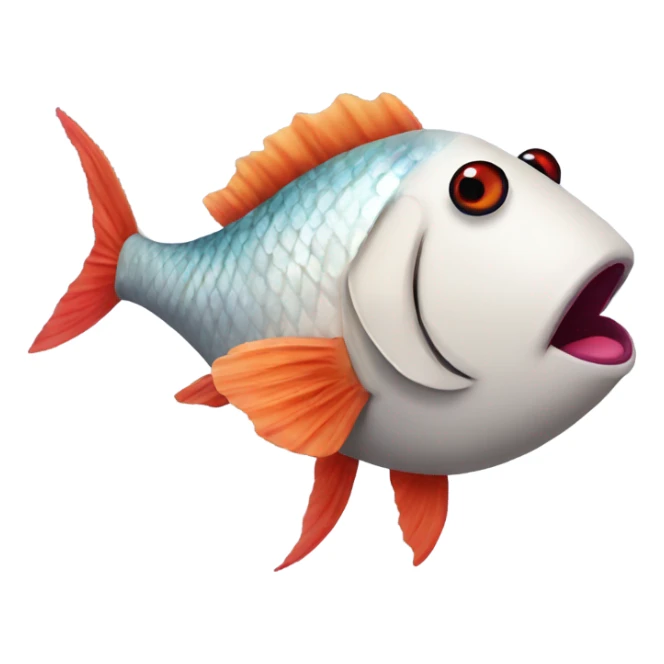 Fish wearing lipstick and eyeliner sticker