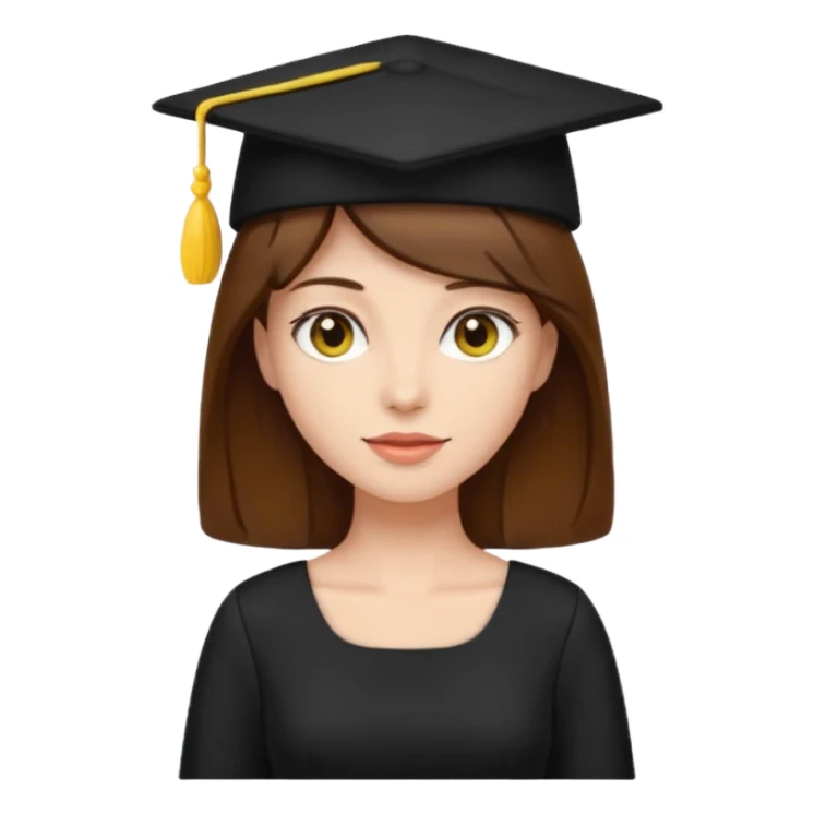 brown hair black dress yellow hat sticker