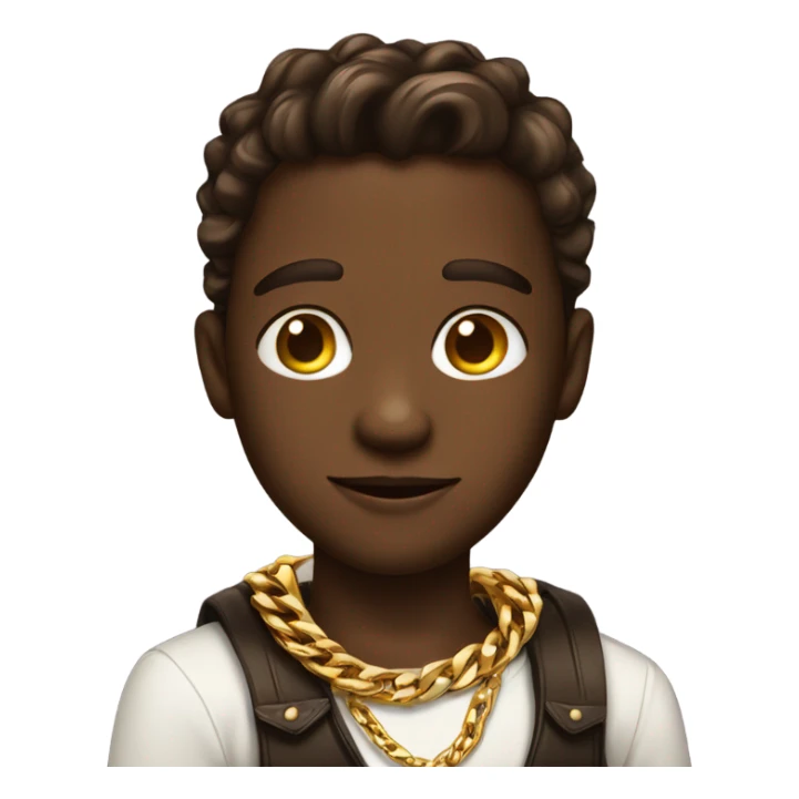 handsome chocolate boy with gold chains and swagger sticker