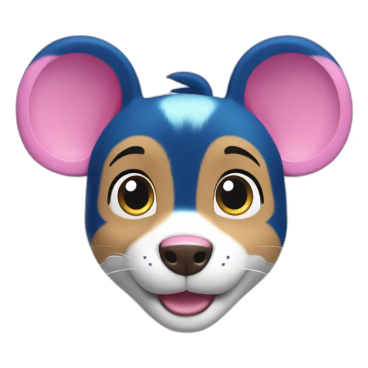 paw patrol blue and pink mouse sticker