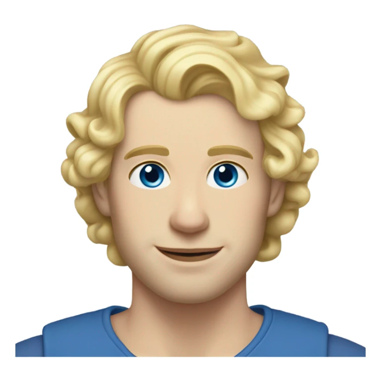 full body light curl blonde 30yo man blue eyed pale skin sticker