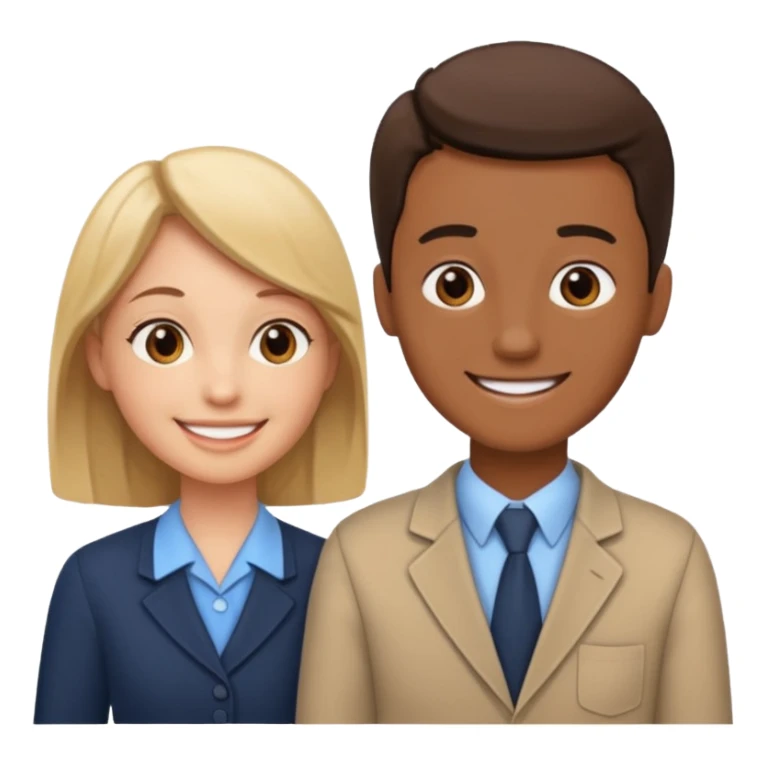 A teacher and a student having a conversation facing each other. sticker