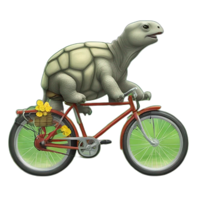 Tortue sur un éléphant qui fais du vélo sticker