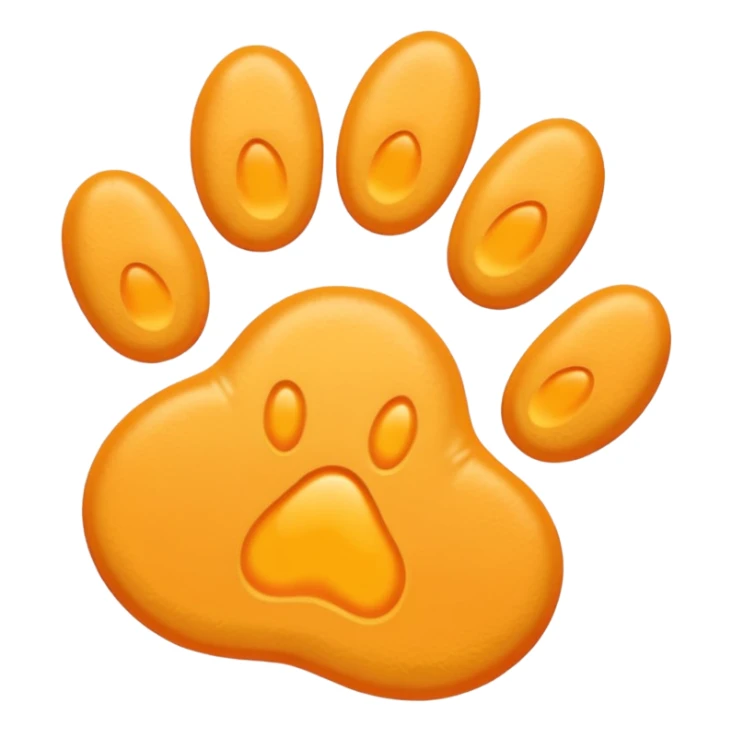 a very light pale pastel yellow-orange pawprint sticker