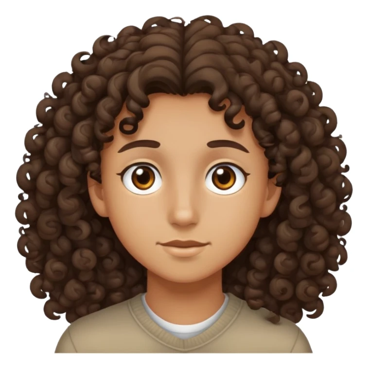 tan teenager with curly dark brown hair sticker