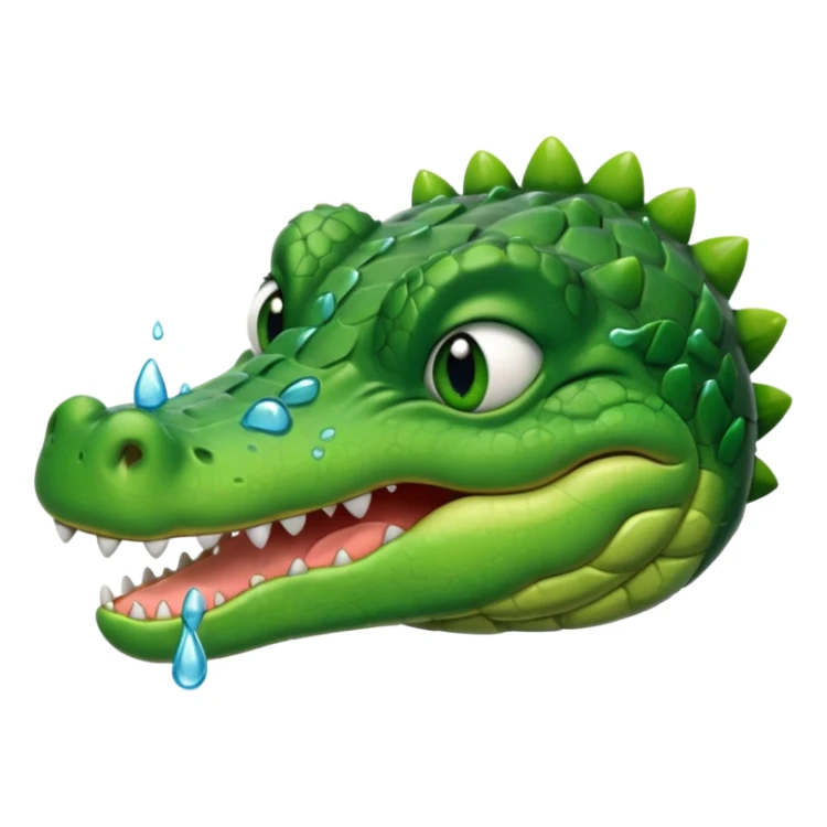 crocodile,eyes closed, many tears coming out sticker