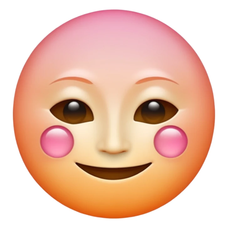 minimalist illustration of a warm glowing emoji face representing anonymous emotional connection. soft orange-pink gradient, gentle smile, organic round form, light diffusion, sense of warmth and intimacy, subtle glow around the edges, smooth and friendly aesthetic. sticker