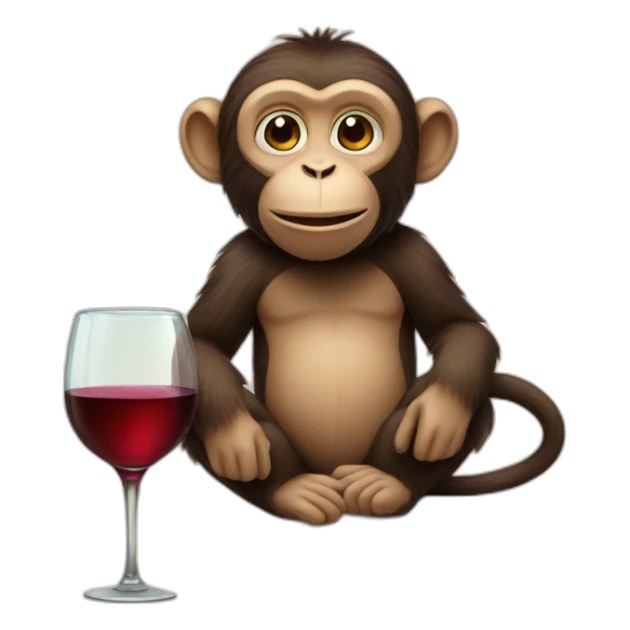 Monkey with glass of wine  sticker