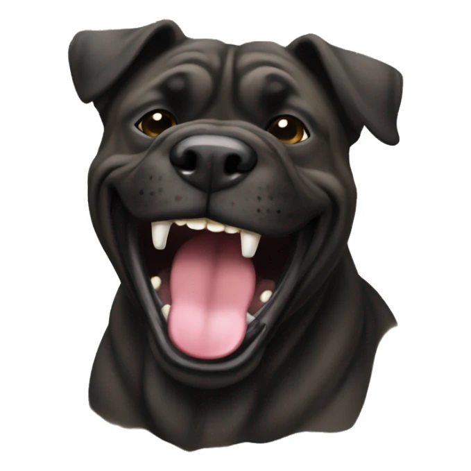 Black presa canario laughing  sticker