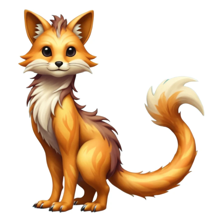 Cool hot handsome attractive shiny beautiful pretty esoteric aesthetic randomly-colored realistic furry anthropomorphic fantasy-Vernid-creature by LiLaiRa with a long tufted tail with edgy markings (full body) sticker