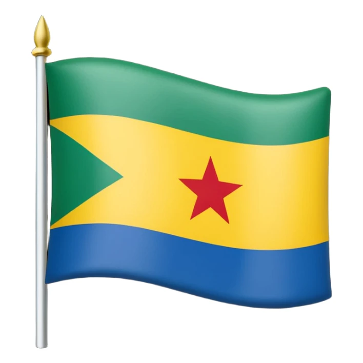 🇬🇦 flag up site and down site red colour centre middle white colour and for star red colour sticker