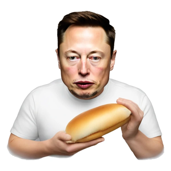 Elon musk eating a dying bao bun sticker