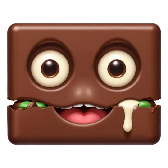  chocolate bar with eyes and mouth  sticker
