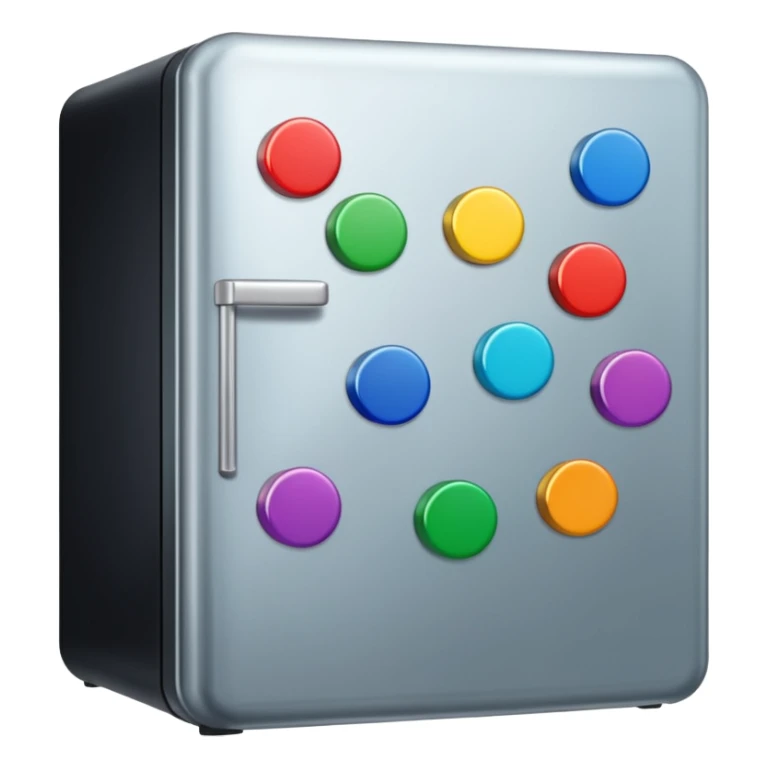 fridge with lots of magnets sticker