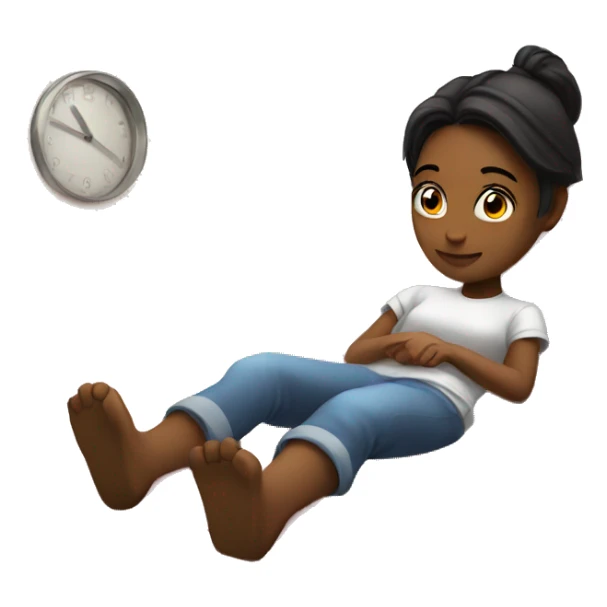 Girl chilling in bed. Gaming sticker