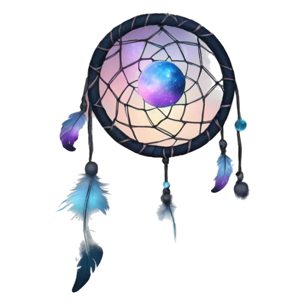 Sparkly moon-and-stars-galaxy-dreamcatcher sticker