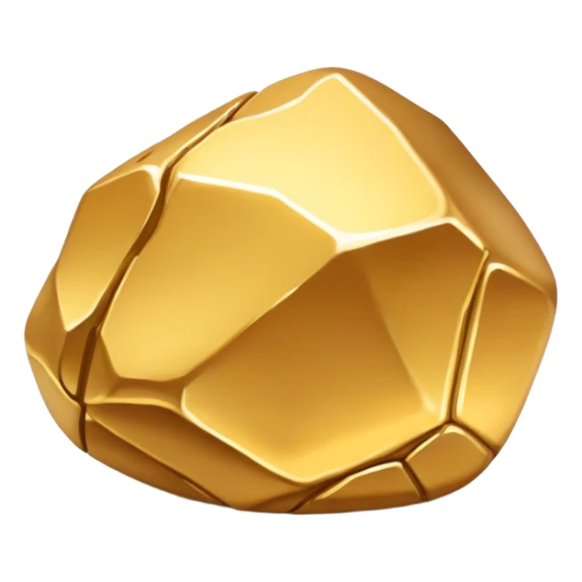 shiny gold metal nugget sticker